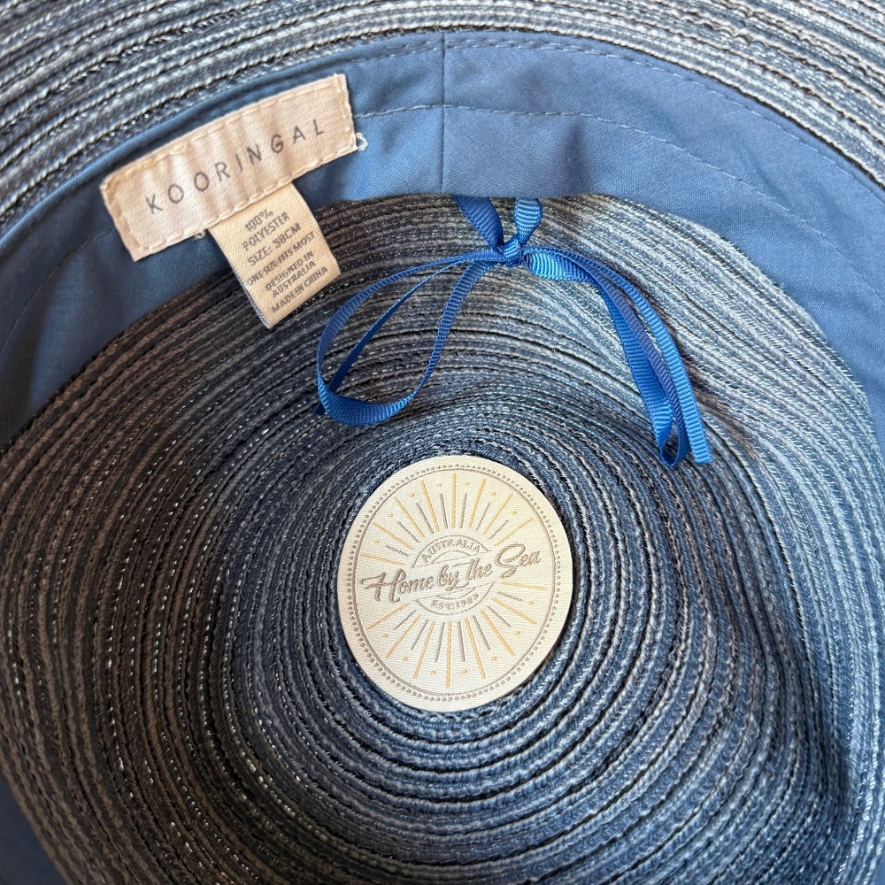 Kooringal Australia Blue Braided Packable Sun Hat - 100% Polyester (Like New) - Picture 3 of 7